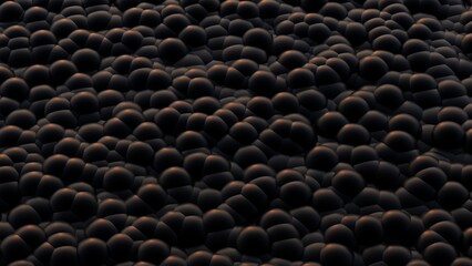 3D Black Chocolate bubbles background Abstract geometric grid pattern