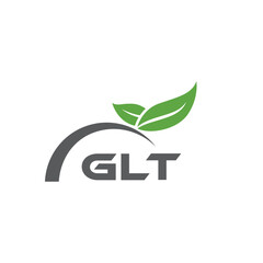 GLT letter nature logo design on white background. GLT creative initials letter leaf logo concept. GLT letter design.