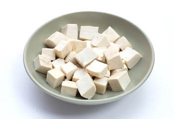 White tofu on the white background