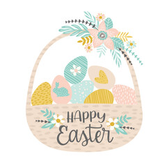 Happy Easter. Vector isolated illustration for card, poster, flyer and other use.
