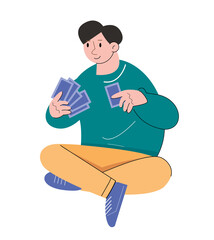 hobby character people playing cards	
