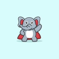 cute elephant concept logo design