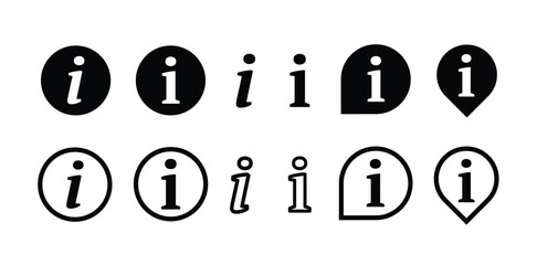 Info icons set. Information icon collection. Info button. Info symbol flat style - stock vector.