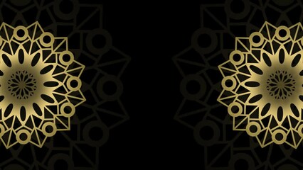 Rotating golden mandala background animation