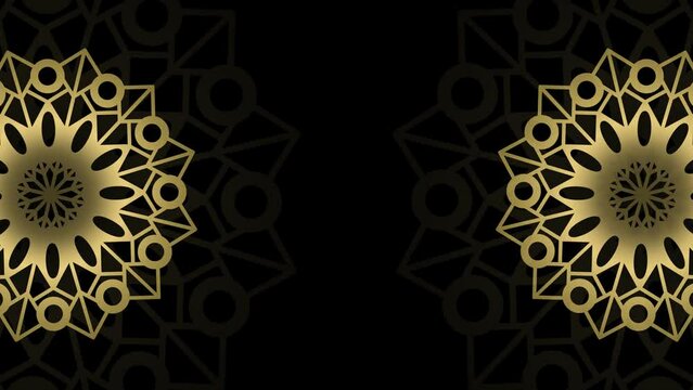 Rotating golden mandala background animation