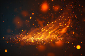Bright shiny sparks on the fiery background. Generative AI