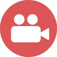 A red circle with a camera symbol pattern in the center