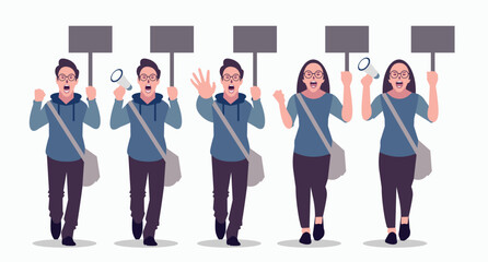 Fototapeta premium protest is a vector design of several people giving their opinion in public