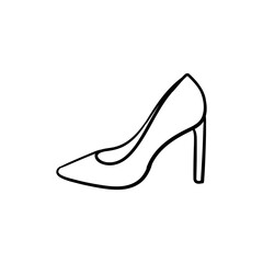 High heels line art style illustration design