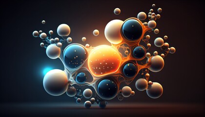 Abstract Molecules futuristic technology background design. generative ai