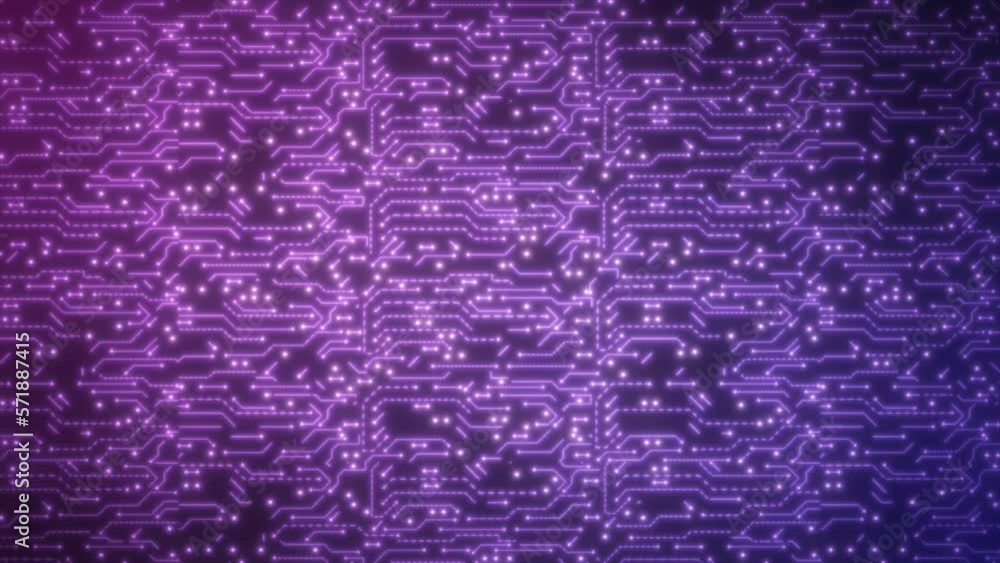 Poster abstract background of blue-violet computer circuit boards digital hi-tech futuristic of lines and d