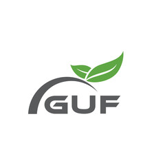 GUF letter nature logo design on white background. GUF creative initials letter leaf logo concept. GUF letter design.