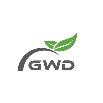 GWD letter nature logo design on white background. GWD creative initials letter leaf logo concept. GWD letter design.