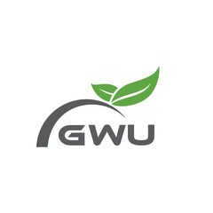 GWU letter nature logo design on white background. GWU creative initials letter leaf logo concept. GWU letter design.