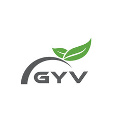 GYV letter nature logo design on white background. GYV creative initials letter leaf logo concept. GYV letter design.