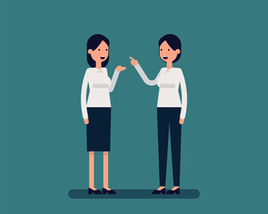 Fototapeta premium Office workers to fight. Vector illustration business conflict at work concept