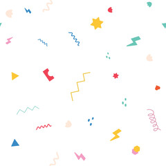 Vector Modern Abstract Palyful Shapes Children Design seamless pattern background. Perfect for web design, fabric, scrapbooking and wallpaper projects.