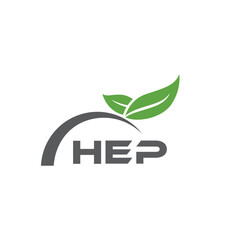 HEP letter nature logo design on white background. HEP creative initials letter leaf logo concept. HEP letter design.