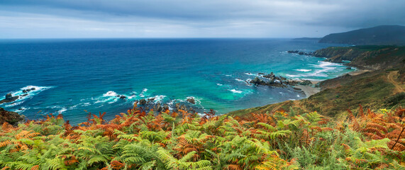 Seascape from Peña Furada Viewpoint, Ortigueira, La Coruña, Galicia, Spain, Europe