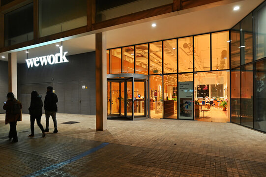 WeWork Inc. is a provider of coworking spaces, including physical and virtual shared spaces Barcelona Spain February 3 2023