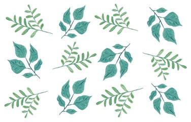 Hand drawn seamless pattern with green leaves for wedding stationary, greetings, wallpapers, fashion, backgrounds, textures, DIY, wrappers, cards.