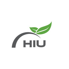 HIU letter nature logo design on white background. HIU creative initials letter leaf logo concept. HIU letter design.