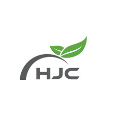 HJC letter nature logo design on white background. HJC creative initials letter leaf logo concept. HJC letter design.