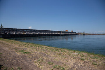 The Yacyretá Hydroelectric Power Plant on a sunny afternoon