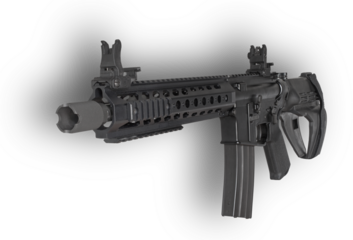 Stabilizing brace on an AR-15 with dropshadow