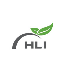 HLI letter nature logo design on white background. HLI creative initials letter leaf logo concept. HLI letter design.