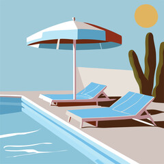 Fototapeta premium beach with umbrella