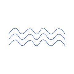 Ocean wave icon. Wave line and wavy zigzag lines. Vector illustration.