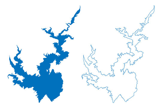 Lake Jocassee Reservoir (United States of America, North America, us, usa, South Carolina) map vector illustration, scribble sketch Jocassee Dam map