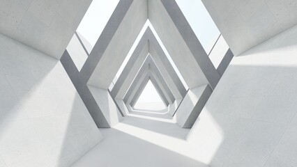 Architecture background geometric arched interior 3d render
