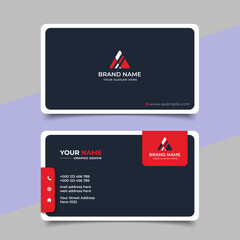 Red modern creative business card and name card horizontal simple clean template vector design