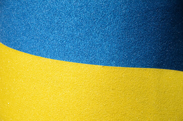 Flag of Ukraine, Yellow-blue background, colored sandpaper, banner, space for text.