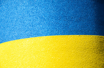 Flag of Ukraine, Yellow-blue background, colored sandpaper, banner, space for text.