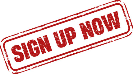 Sign up now sign stamp label