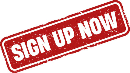 Sign up now sign stamp label