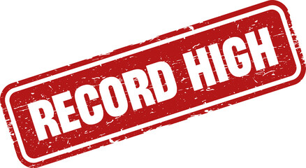 Record high sign stamp label