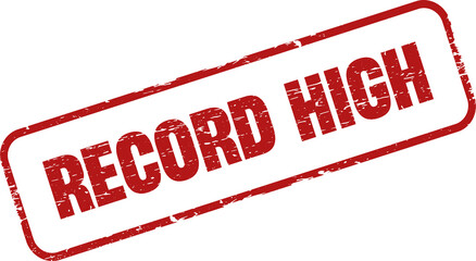 Record high sign stamp label