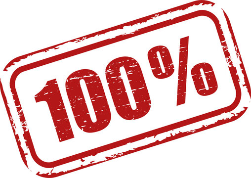 100 percent red stamp, 100% stamp