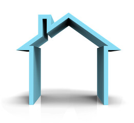 Blank simple display house box stand isolated. PNG transparency