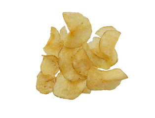 Kettle baked organic potato chips with herbs and salt isolated png file