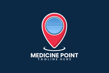 Flat modern medicine pin point logo template vector illustration