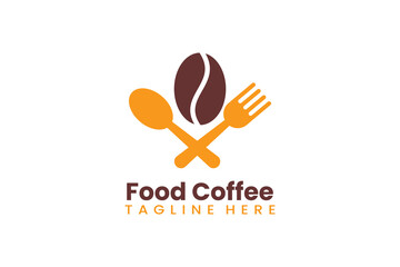 Flat food coffee logo template vector design illustration