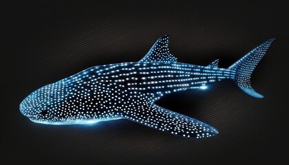 Naklejka premium a blue whale with white dots on it's body. generative ai