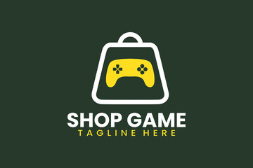 Flat shop game logo template vector design illustration