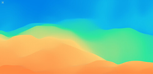 Fototapeta na wymiar Desert dunes sunset landscape. Abstract background with dynamic effect. Creative design with vibrant gradients. 3D vector Illustration.