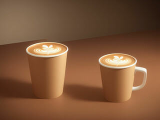 Paper coffee cups. Generative AI